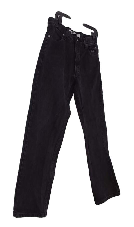 Mens Black Dark Wash 5 Pocket Design Straight Jeans Size 32X30 image number 3