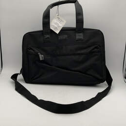 NWT Mens Black Double Handle Inner Outer Zip Pockets Travel Duffle Bag