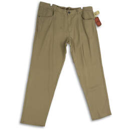 NWT Mens Khaki Denim Medium Wash 5-Pocket Design Straight Leg Jeans Size 42