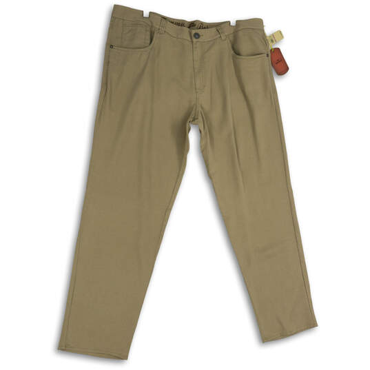 NWT Mens Khaki Denim Medium Wash 5-Pocket Design Straight Leg Jeans Size 42 image number 1