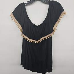 Black Swing Off The Shoulder Tiered Top