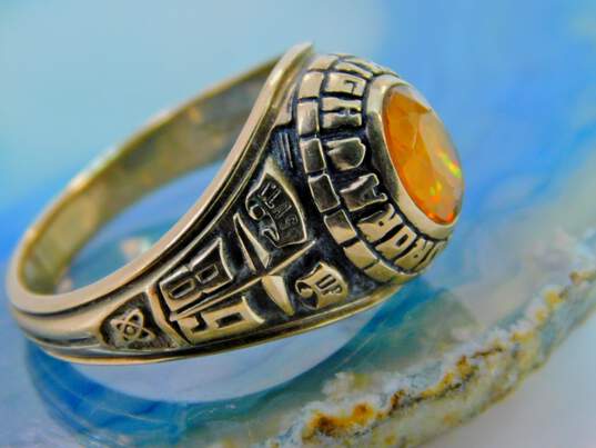 10K Yellow Gold Citrine 1989 Class Ring 6.3g image number 2