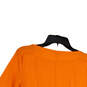 Womens Orange Boat Neck Long Sleeve Pullover Blouse Top Size Medium image number 4