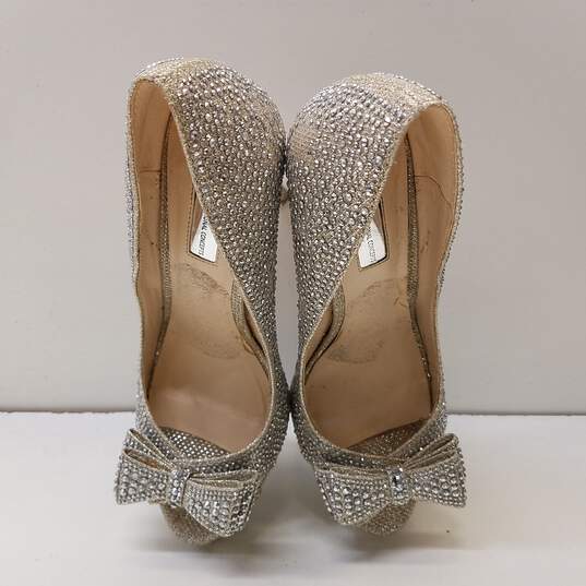 INC International Concepts Silver D'orsay Karee Rhinestone Pointed Toe Stiletto Pump Heels Shoes Size 8 M image number 6