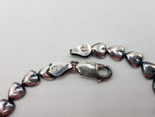 Sunstone Imports 925 Silver Heart Link Bracelet 7½in image number 2