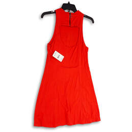 NWT Womens Orange Sleeveless Cut Out Back Short A-Line Dress Size Medium alternative image