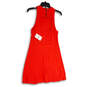 NWT Womens Orange Sleeveless Cut Out Back Short A-Line Dress Size Medium image number 2