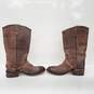 Roper Men's Size 9 1/2 Striped Brown Leather Western Riding Boots image number 2