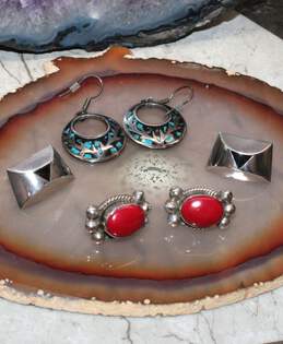 3 Pairs of Taxco Sterling Silver Earrings - 37.7g alternative image