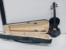 Mendini By Cecilio Black Violin W/Case