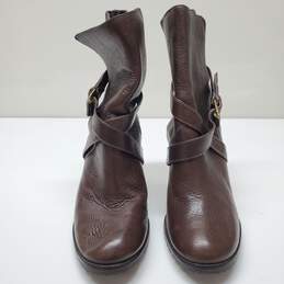 Kate Spade Brown Leather Heeled Buckle Boots Size 7.5M alternative image