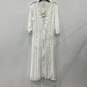 NWT Elan International Womens White Crochet Large Cardigan Cover Up Size L image number 1