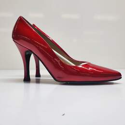 Vintage Stuart Weitzman Red Quasar Patent Leather Stiletto Heels Women's 5.5 alternative image