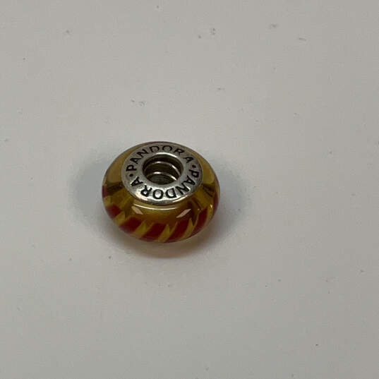 Designer Pandora 925 ALE Sterling Silver Candy Stripes Murano Beaded Charm image number 3
