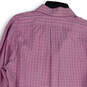 Mens Pink Plaid Spread Collared Long Sleeve Button-Up Shirt Size Medium image number 4