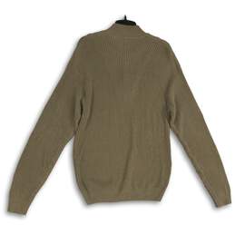 NWT Mens Brown Knitted Henley Neck Long Sleeve Pullover Sweater Large alternative image