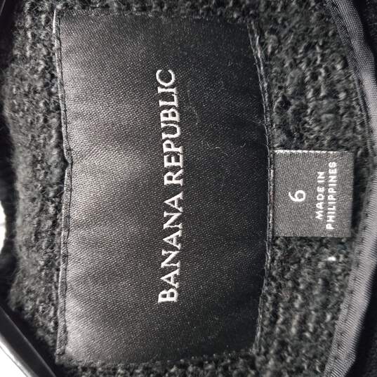 Banana Republic Black Full Zip Partially Knitted Jacket Size 6 image number 4