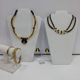 5pc Gold & Black Statement Jewelry Bundle