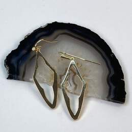 Designer Kendra Scott Gold-Tone Elongated Abbie Open Frame Drop Earrings