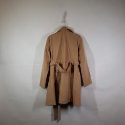 Womens Long Sleeve Belted Collared Full Zip Trench Coat Size XL alternative image