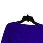 NWT Womens Blue V-Neck Ruched Front Long Sleeve Pullover Blouse Top Size M image number 4
