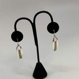 Designer Robert Lee Morris Two-Tone Wire Wrapped Fish Hook Drop Earrings