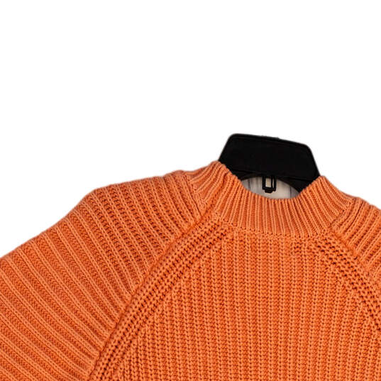 Womens Orange Knitted Crew Neck Long Sleeve Pullover Sweater Size Small image number 4