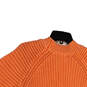 Womens Orange Knitted Crew Neck Long Sleeve Pullover Sweater Size Small image number 4