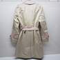 Coach Sateen Beige Cotton Belted Trench Coat Pink Piping image number 4