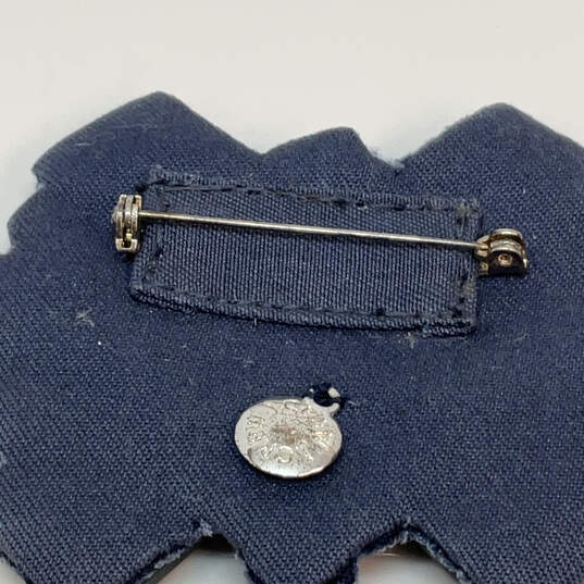 Designer J. Crew Silver-Tone Black Crystal Stone Fashionable Brooch Pin image number 4