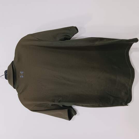 Men's Olive Green HeatGear Loose Polo Shirt Size M image number 2