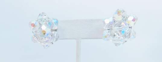 Vintage Icy Rhinestone & Aurora Borealis Clip-On Earrings & Necklaces 65.7g image number 5