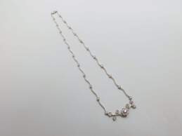18K White Gold 0.71 CTTW Diamond Floral Necklace 13.8g