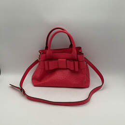 Womens Pink Leather Inner Pocket Detachable Strap Magnetic Snap Satchel Bag alternative image