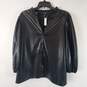 Marc New York Women Faux Leather Blouse Sz M NWT image number 1