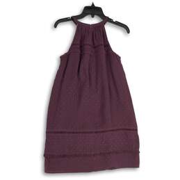 NWT Loft Womens Purple Sleeveless Keyhole Halter Neck Shift Dress Size Small alternative image
