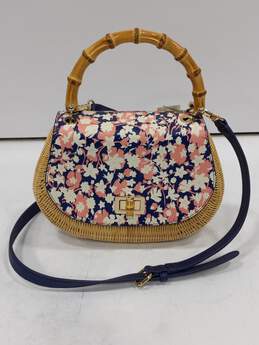 Talbots Wicker w/ Floral Leather Flap Crossbody Bag NWT