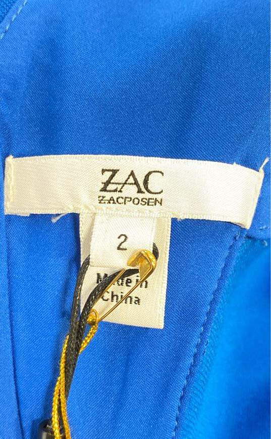 Zac Posen Women Blue V Neck Maxi Dress Sz 2 image number 3