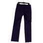 Womens Blue Flat Front Slash Pocket Straight Leg Dress Pants Size 6L image number 2