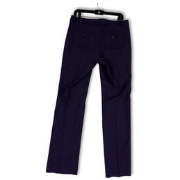 Womens Blue Flat Front Slash Pocket Straight Leg Dress Pants Size 6L alternative image
