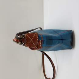 Dooney & Bourke Teal/Brown Plaid Crossbody Leather Bag alternative image
