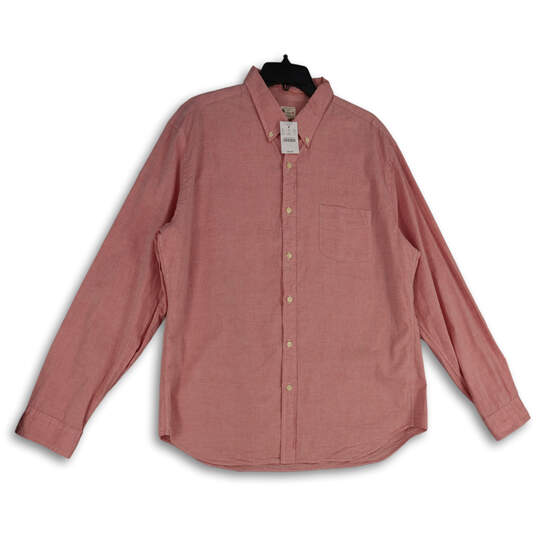NWT Mens Pink Collared Long Sleeve Button-Up Shirt Size X-Large image number 4