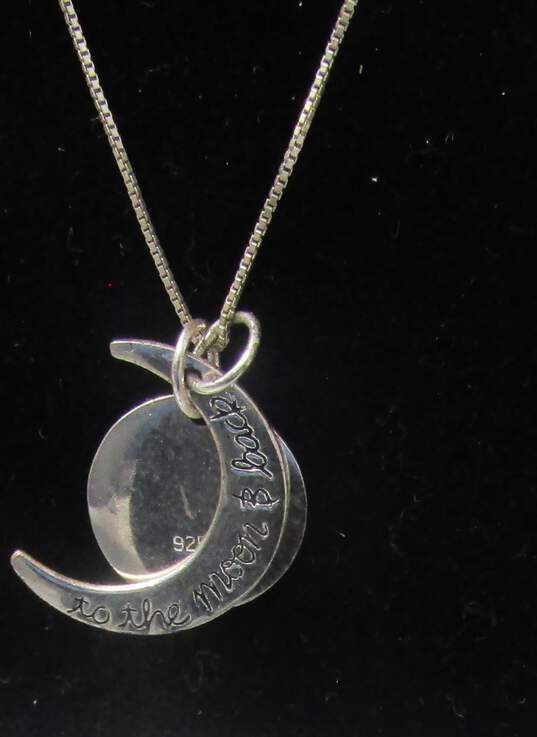 I Love You To The Moon And Back Sterling Silver Necklace image number 1