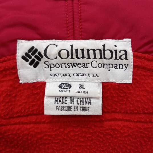 Columbia Men's Red & Black Full Zip Fleece Jacket Size XL image number 4