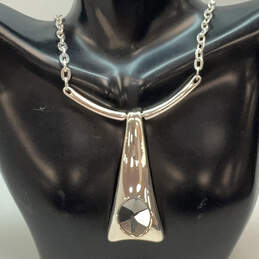 Designer Robert Lee Morris Silver-Tone Link Chain Pendant Necklace