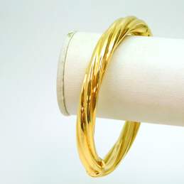 14k Yellow Gold Chunky Twisted Bangle Bracelet 16.8g alternative image