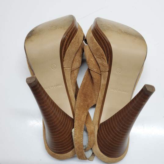 Audrey Brooke Women' Suede Brown Slip- On Slingback Wedge Heels Size 6 image number 5
