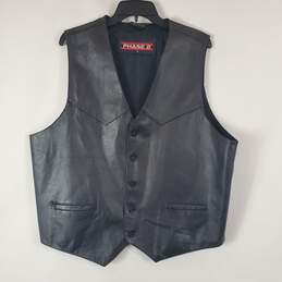 Phase 2 Men's Black Leather Vest SZ XL Regular