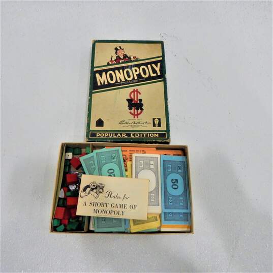 VTG 1954 Monopoly Popular Edition Green Box - image number 1