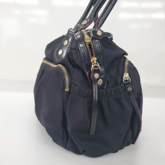 MZ Wallace Black Nylon Leather Trim Large Shoulder Bag image number 2